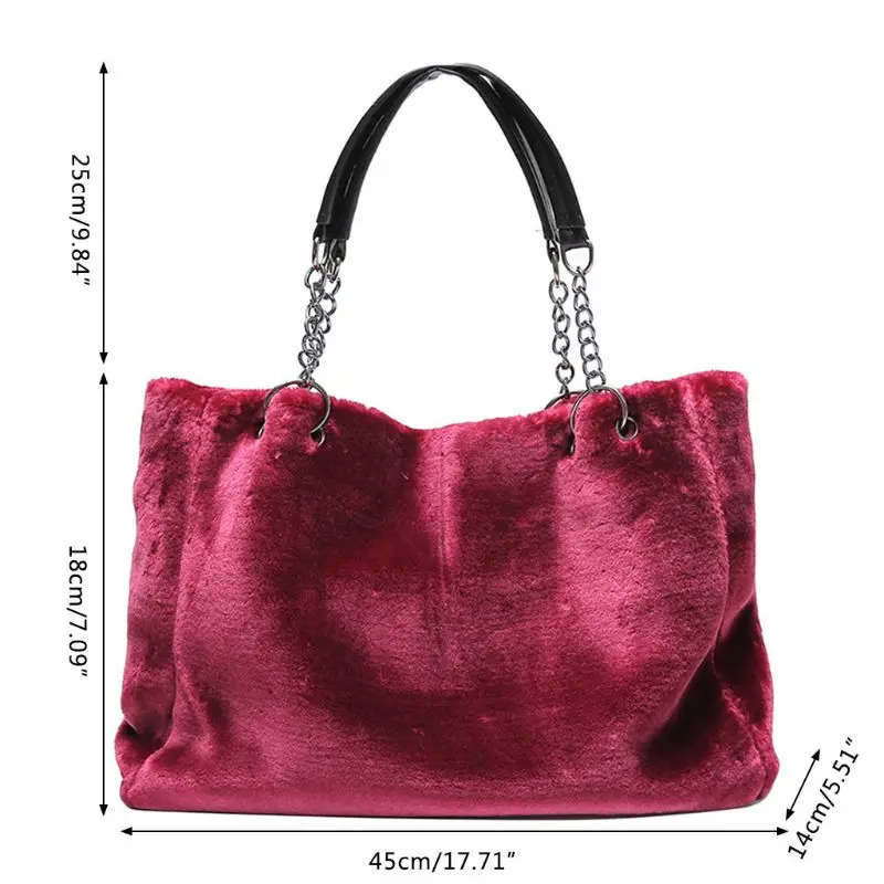 

Messenger Lady Hobo Handbag Shoulder Bag Plush Tote Satchel Bags Women Fashion