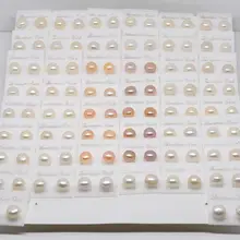 50 комплектов, AAA 7-8 мм, серьги из пресноводного жемчуга для женщин, ювелирное изделие, модный дизайн