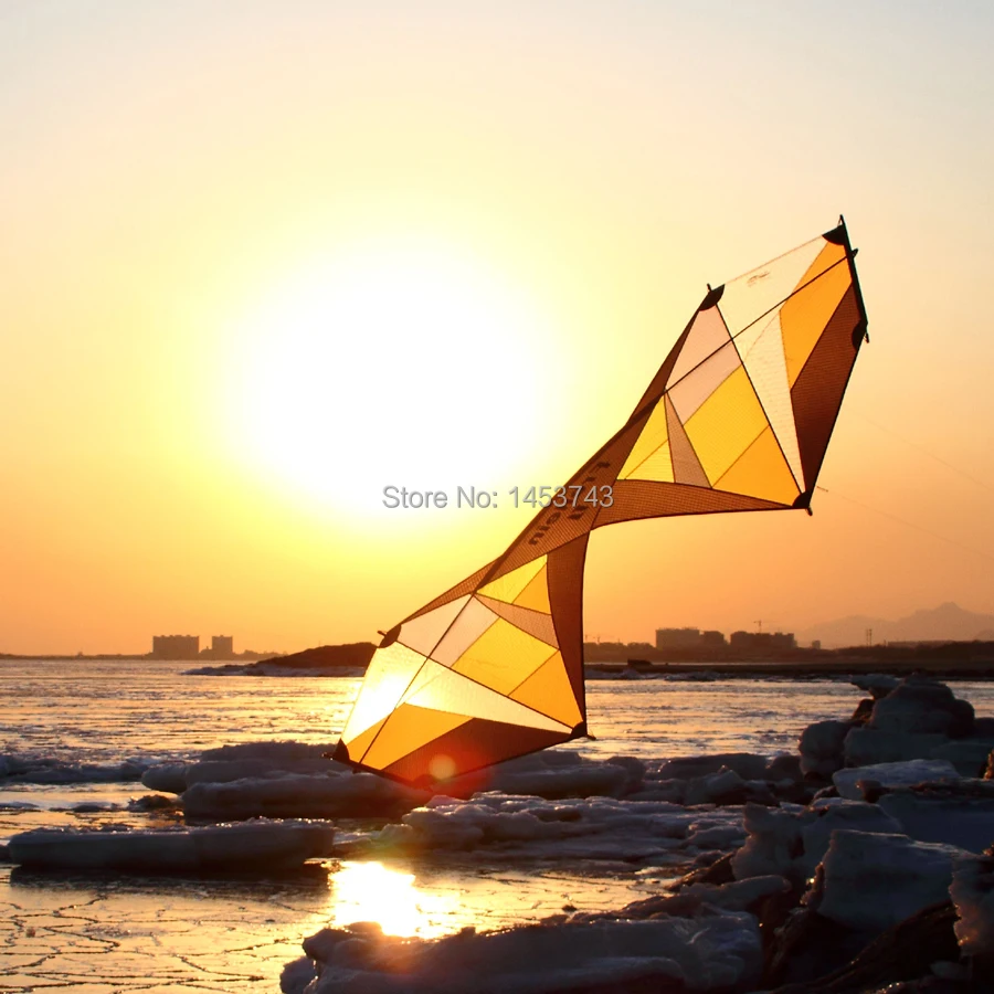 Quad Line Stunt Kite 7.5ft Yellow Professional Sport Stunt Kite Strong