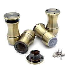 80 мм Регулируемые Алюминиевые ножки для мебели шкафы столы стулья диван ножки с нескользящей резиновой основой Матовый бронзовый набор из 4