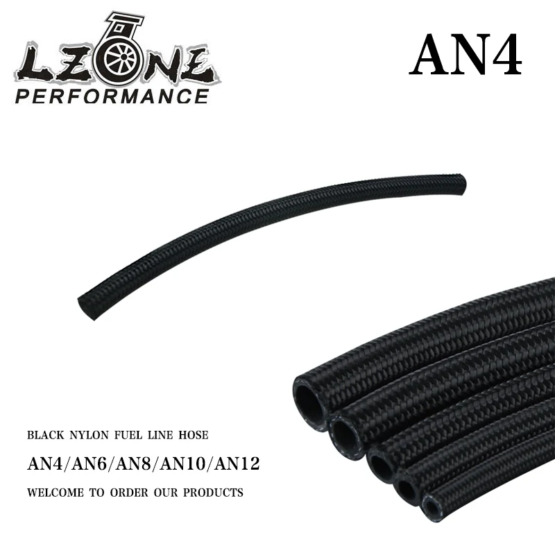 

LZONE - 4 AN Pro's Lite Black Nylon Racing Hose Fuel Oil Line 350 PSI ONE FEET 0.3M JR7311-1