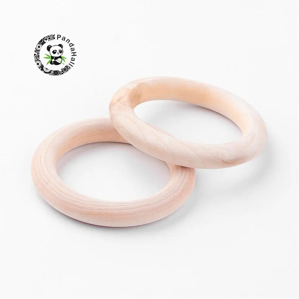 

100pcs Wood Linking Rings, Ring, PapayaWhip, 64x10mm, Hole: 45mm