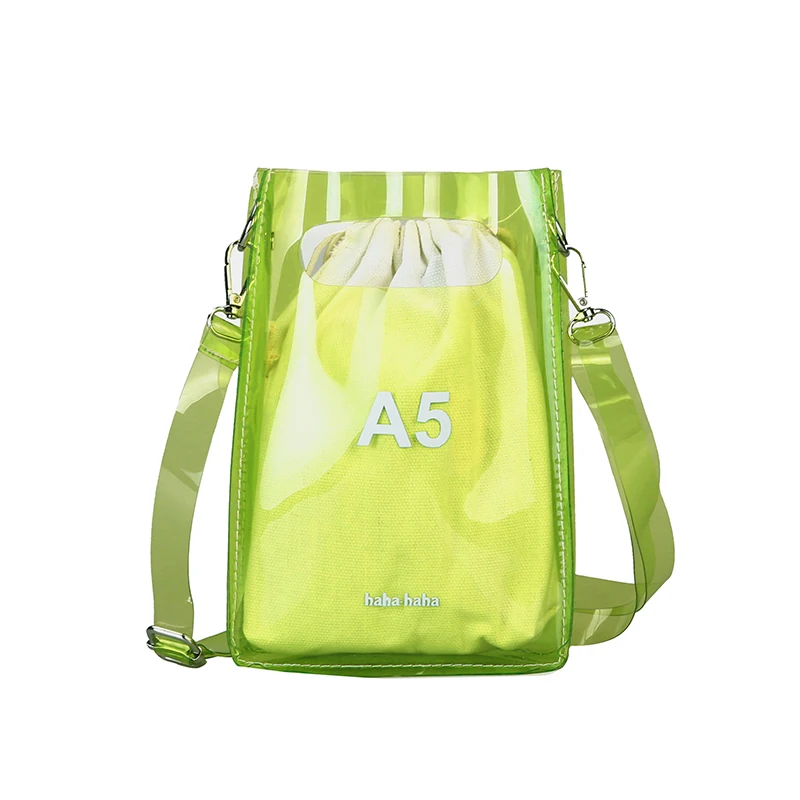 Женские неоновые зеленые желтые розовые модные Прозрачные Пляжные сумки с буквами, сумки-мессенджеры, женские студенческие сумки, сумки на плечо - Цвет: neon yellow