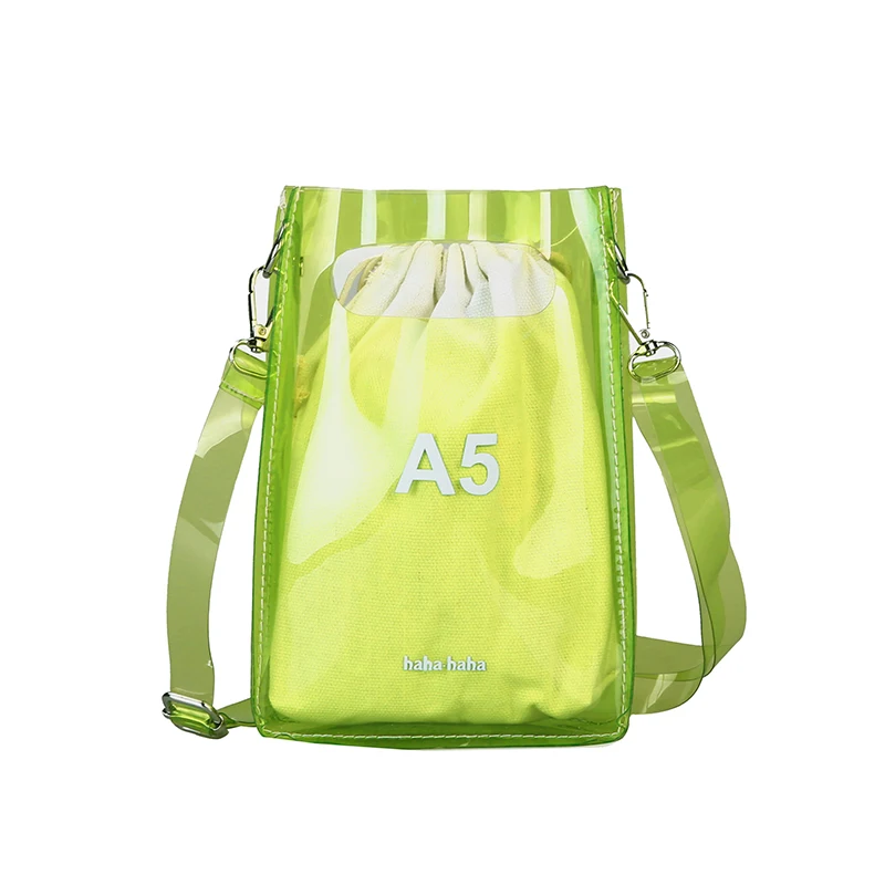 neon yellow Женские неоновые зеленые желтые розовые модные Прозрачные Пляжные сумки с буквами, сумки-мессенджеры, женские студенческие сумки, сумки на плечо - Цвет: neon yellow