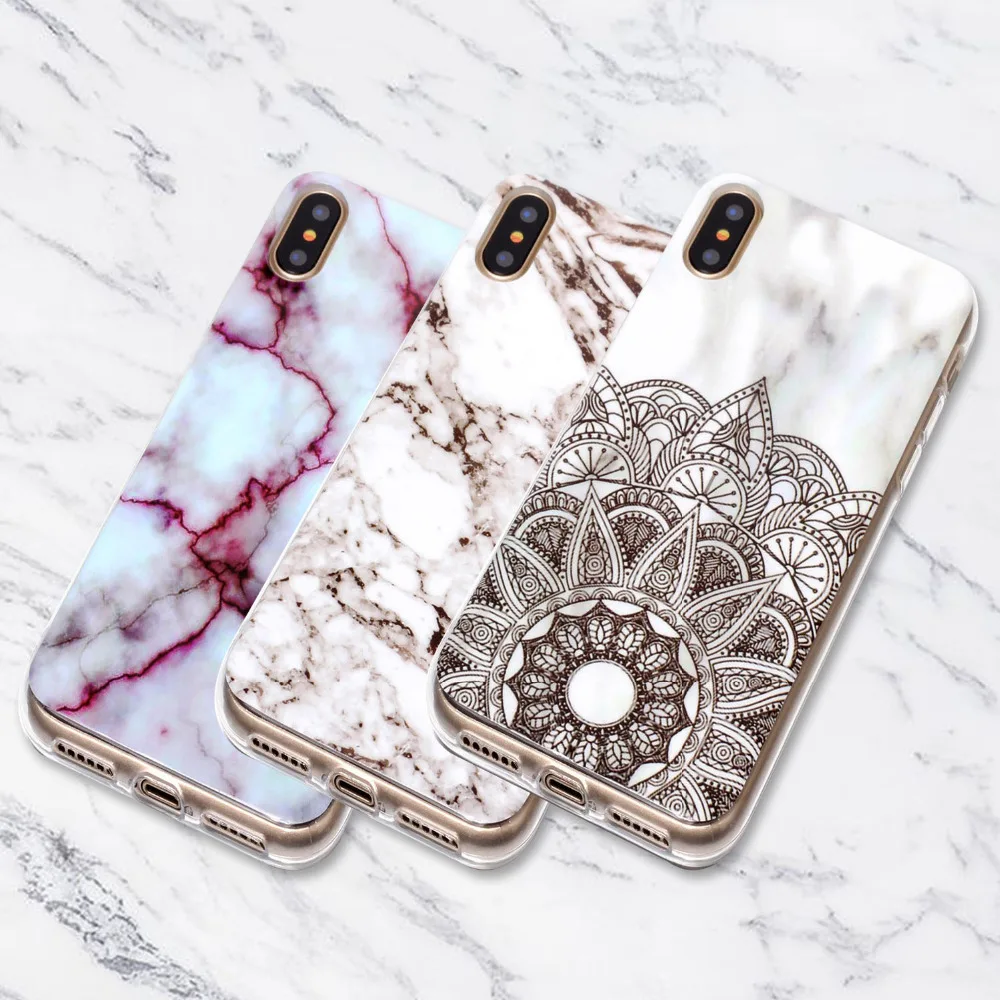 

Luxury Soft TPU Marble Case For iPhone 6 6S 7 8 Plus Granite IMD Silicon Glossy Back Cover For iPhone X 5 5s SE Phone Case