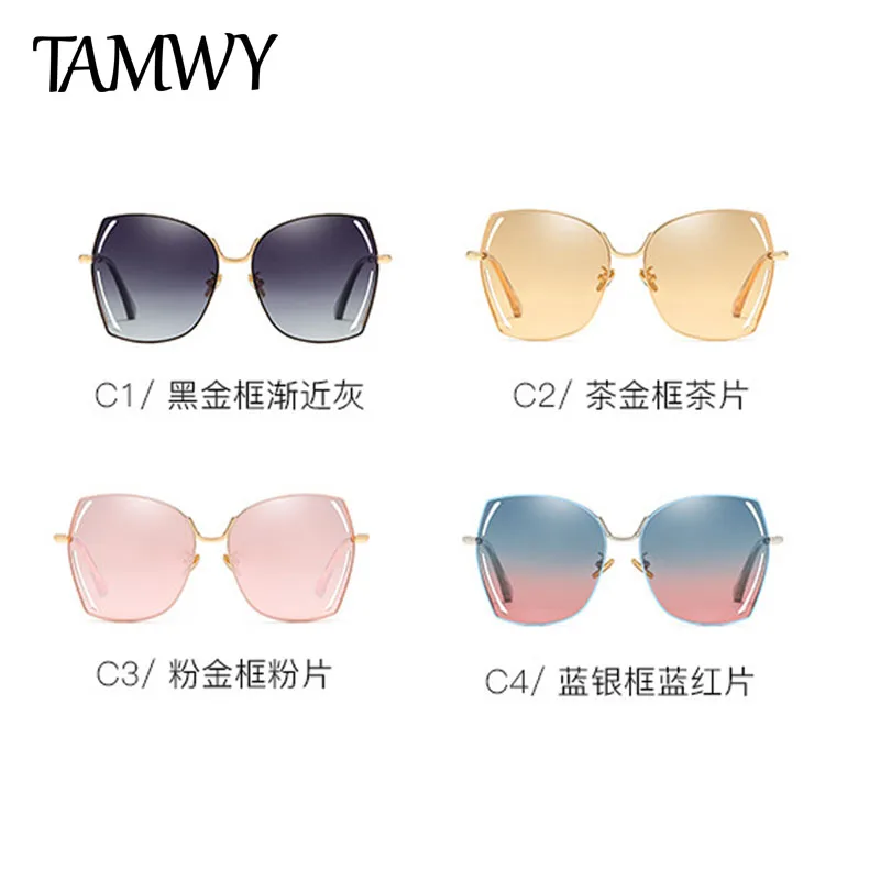 TAMWY, фирменный дизайн, роскошные женские поляризованные солнцезащитные очки,, женские солнцезащитные очки, женские Стразы, дужки, затемненные очки, UV400, T6902