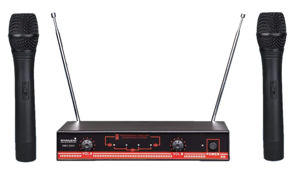 STARAUDIO 2CH VHF Wireless Handheld Microphone Dual Channel Stage Party Church Mic System 2CH Karaoke KTV Microphone SMV-2003A photo