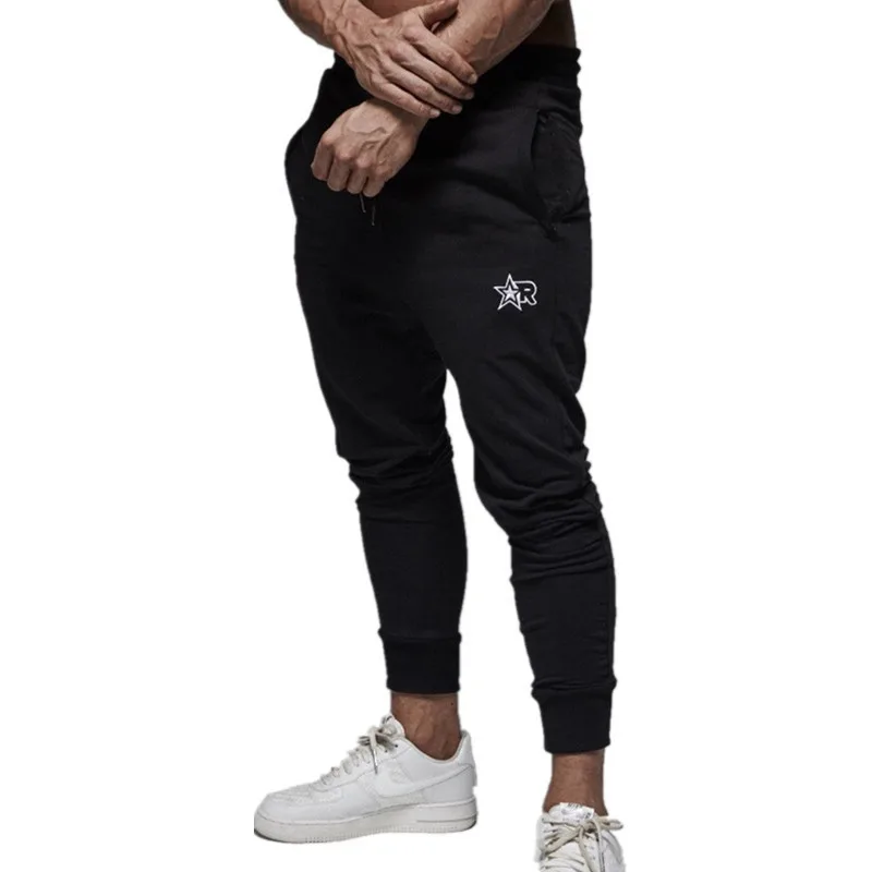 

FRMARONew Pencil Pants Sweatpants Men Solid Workout Bodybuilding Clothing Casual GYMS Print Fitness Joggers Pant Skinny Trousers
