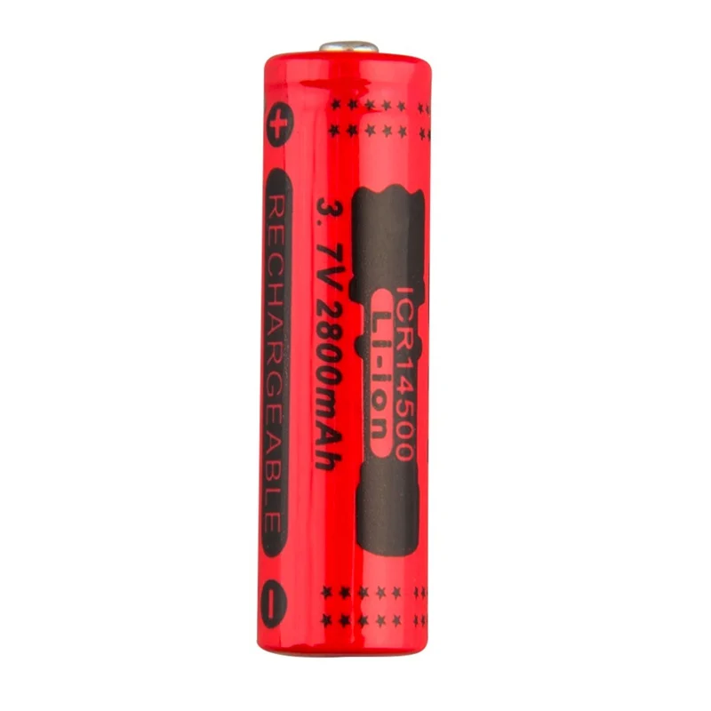 

1PC 3.7V 14500 2800mAh Li-ion Rechargeable Battery for LED Flashlight red yellow blue lithium ion batteries drop shipping