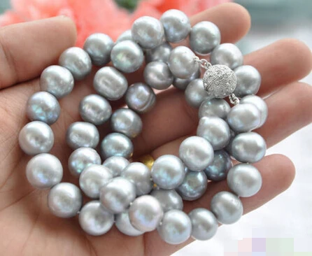 

1017 ROUND GRAY Freshwater cultured PEARL NECKLACE