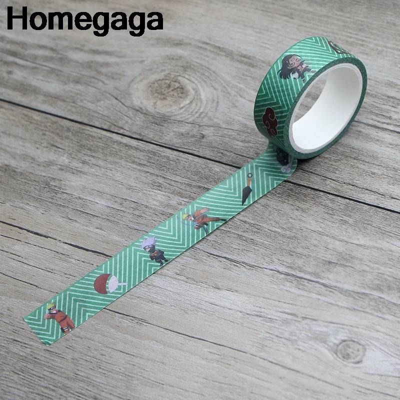

Homegaga Naruto cartoon anime vintage funny album cartoon Washi tape diy Scrapbooking Adhesive Masking Printed stickers D2154