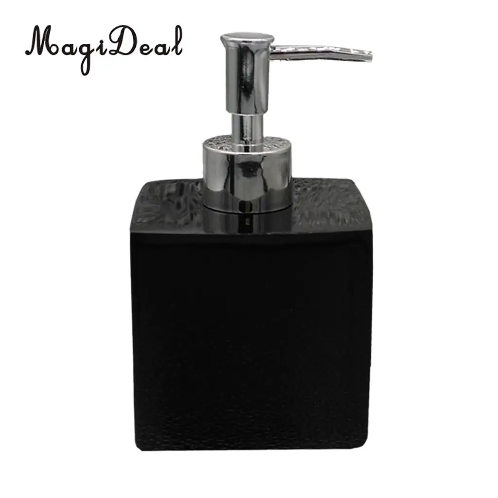 Fashion Resin Soap Dispenser Bathroom Pump Storage Bottle  Black