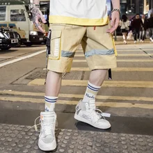 Летние Светоотражающие растяжки для студентов дикие рабочие шорты японская улица Harajuku ветер карман пять брюки