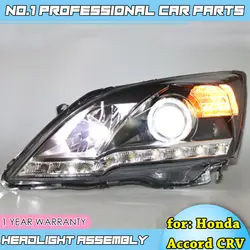 Автомобильный стайлинг-для Honda CRV фары 2007-2011 для CRV светодиодный головной фонарь Angel eye светодиодный DRL передний свет Биксеноновые линзы