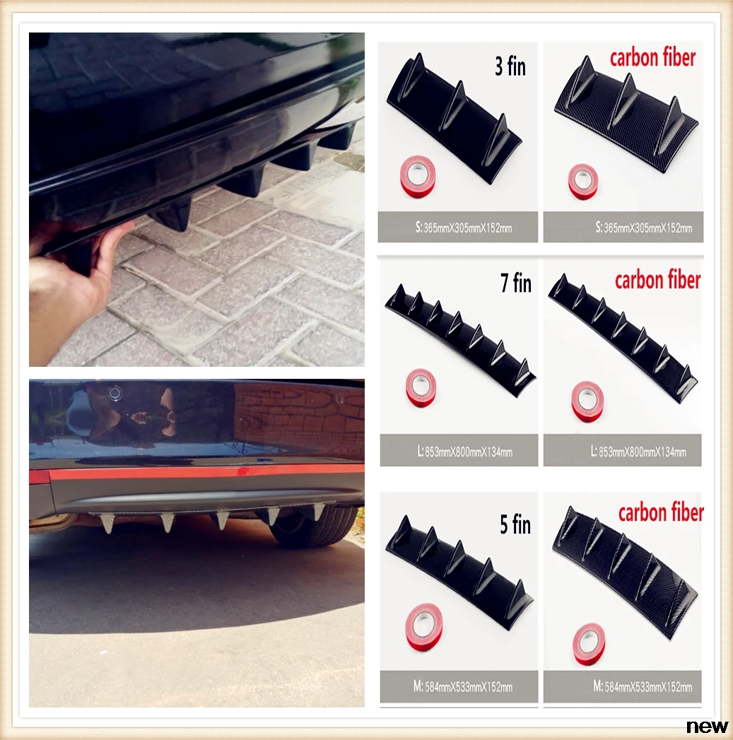 

car Rear Bumper Lip Diffuser Fin Black ABS air Fin shark for Skoda Opel DAF RAM Trucks Paccar Ford Otosan Chrysler