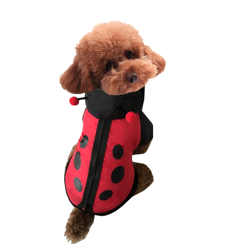 Pet Costumes Dog Jacket Cloth for Dogs Cute Ladybug windbreaker Style Pet Puppy Dog Clothes Teddy Dogs Vip Chihuahua Qiu Dong Outfit