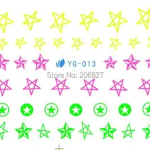 2 шт YG013 неоновый дизайн для ногтей водная наклейка переводная наклейка для ногтей