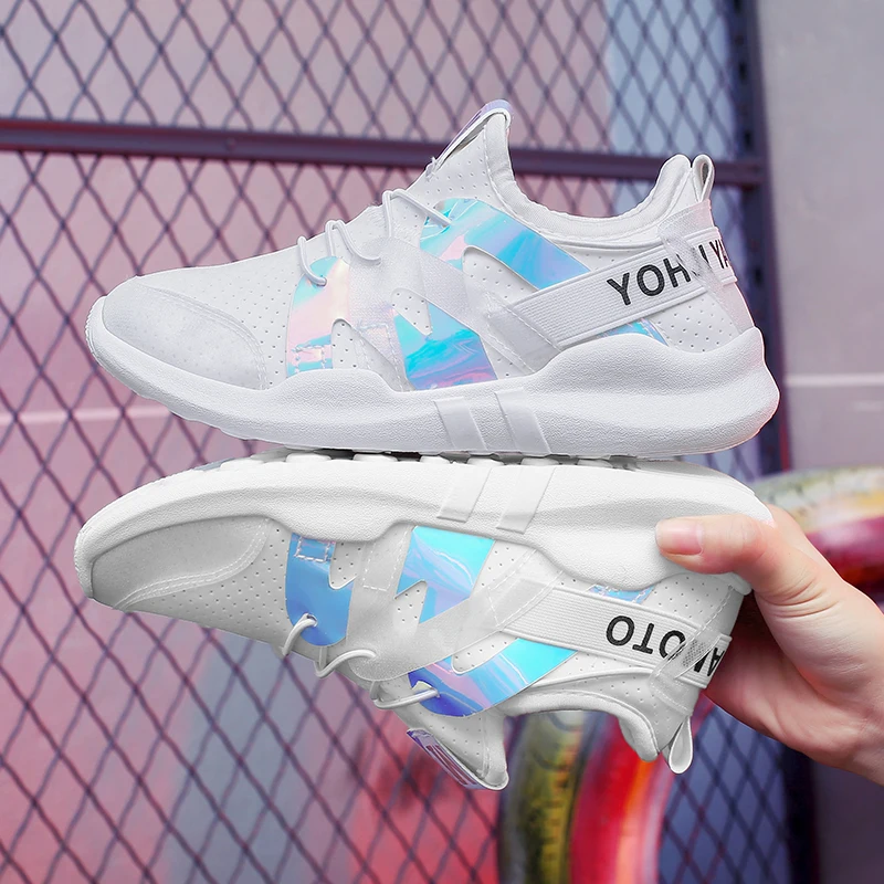 

Women Vulcanized Shoes 2019 Spring Fashion Sneakers Ladies Lace-up Casual Shoes Breathable Walking Lycra Shoes Women Flats