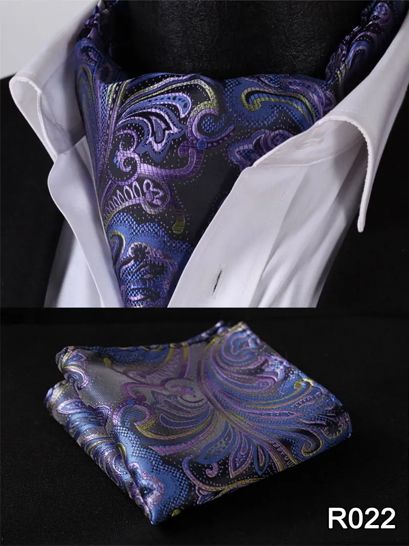  Party Classic Pocket Square Wedding Floral Paisley Men Silk Cravat Ascot Tie Handkerchief Set #RF2