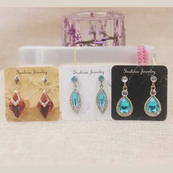 

Zerong new arrival marble design jewelry earring tag cards 5*5cm paper drop earring package tag cards 100pcs+100oppbag per lot