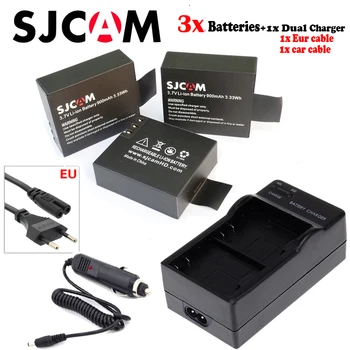 

3pcs Original SJCAM battery + sj4000 battery charger for sj 4000 sj 7000 wi fi sj6000 sj7000 4k sj9000 AIR eken SJ5000x elite