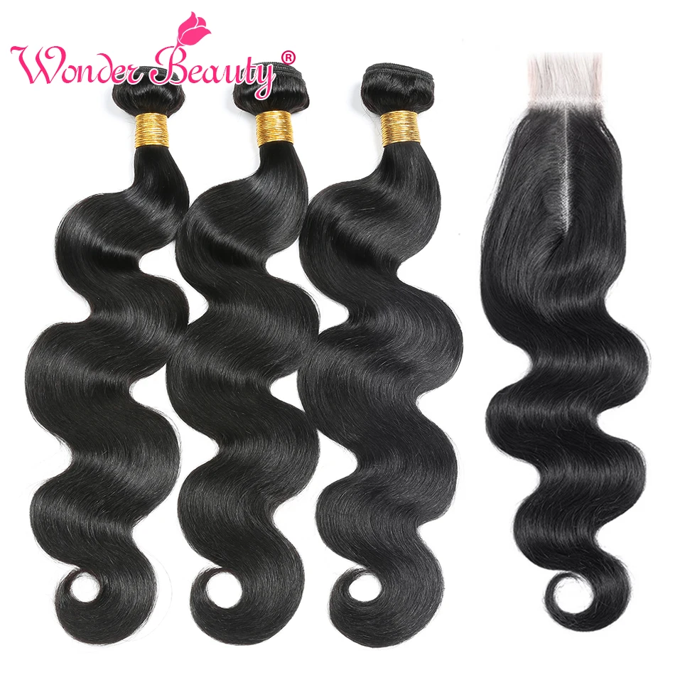 

Brazilian Body Wave Bundles With 2x6 Closure Wonder Beauty Brazilian Hair Weave Bundles With Closure Remy Human Hair Bundles