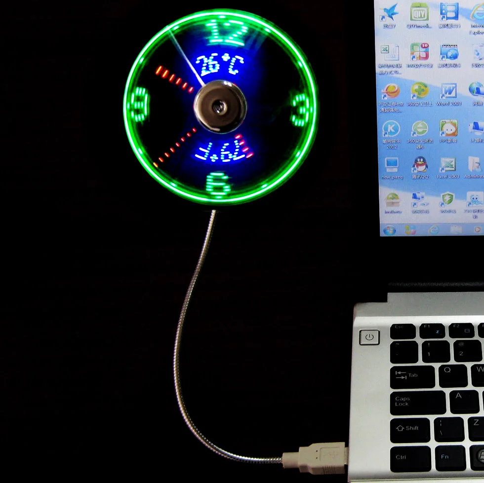 Мини-вентилятор USB, дисплей температуры, креативный подарок, светодиодный светильник, кулер, гаджет для ноутбука, ПК, ноутбука, компьютера, охлаждающий вентилятор USB
