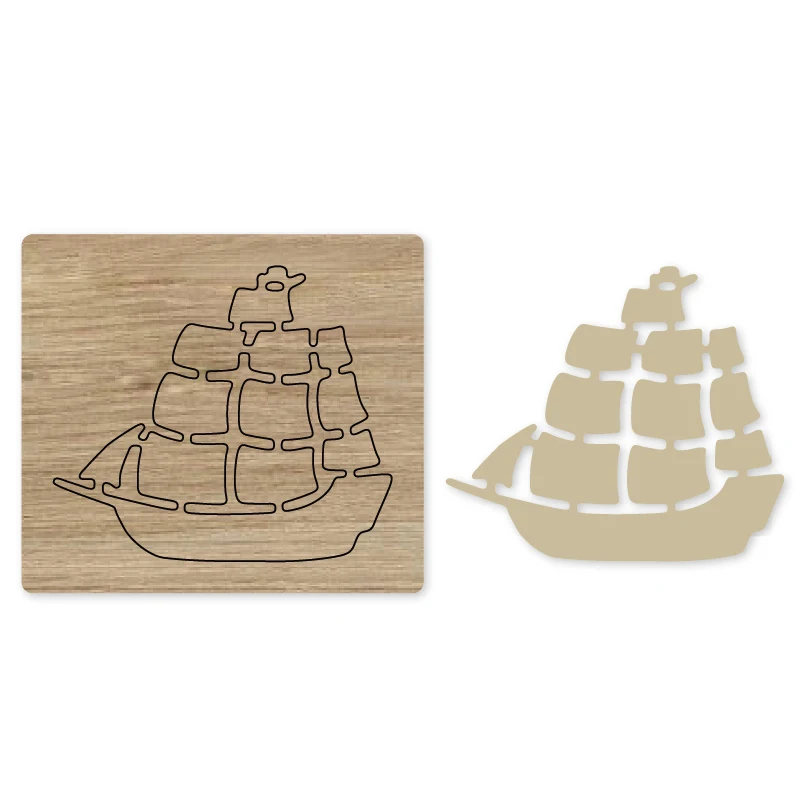 

New Wood Die Cuts Accessories Big sailing ship Frame for DIY Paper Card Making Photo Scrapbooking Decor Supplies Embossing Dies