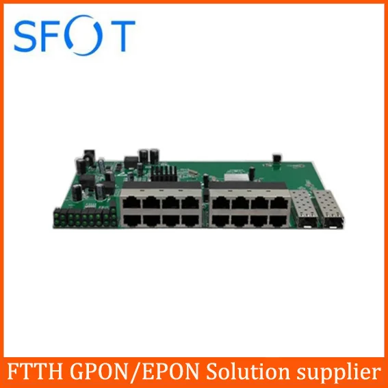 

POE reverse Switch board, 2 Port SFP + 16 Port FE
