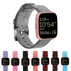 Мода нейлон бретели для нижнего белья Fitbit Versa замена Браслет Браслеты дышащие часы ремешок интимные Аксессуары спортивный ремешок для