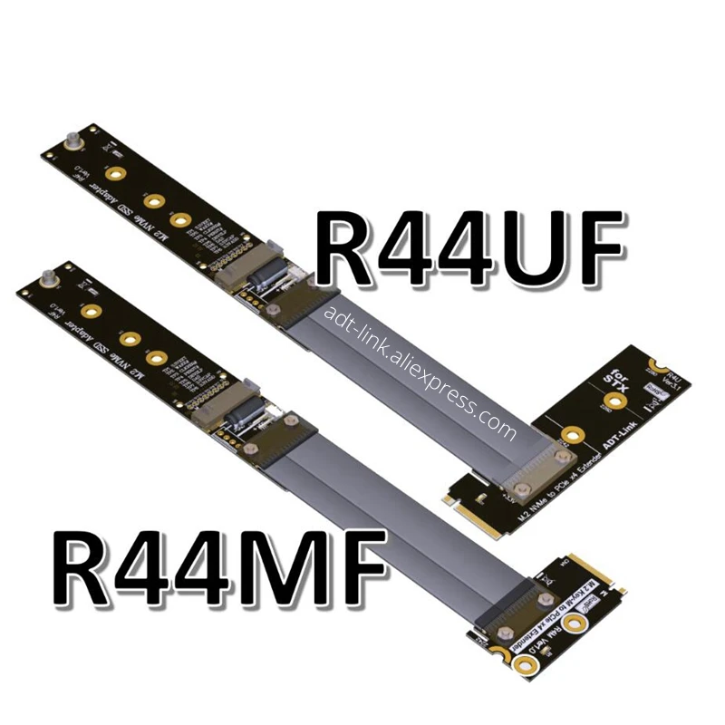 ADT-Link Double câble dextension PCIe 3.0 à Angle Droit 90 degrés sur 2 x 1 à x1 R11SL-TL Extension de Ruban pour Carte de Connexion Verticale PCI Express 1x Haute 20cm 
