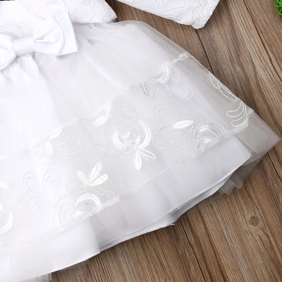 3 предмета, платье принцессы с цветочным узором для девочек кружевные Детские платья принцессы с длинными рукавами для торжеств и вечеринок для подружки невесты от 0 до 18 месяцев