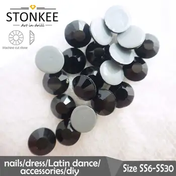 

Flat Beads HotFix crystal and colors Rhinestone iron-on stone for fabric BLACK