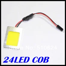 Белый свет carr светодиодный panell свет 4 W COB светодиодный 24 светодиодный smd Интерьер автомобиля свет T10 гирлянда светодиодный купол переходник 12 v