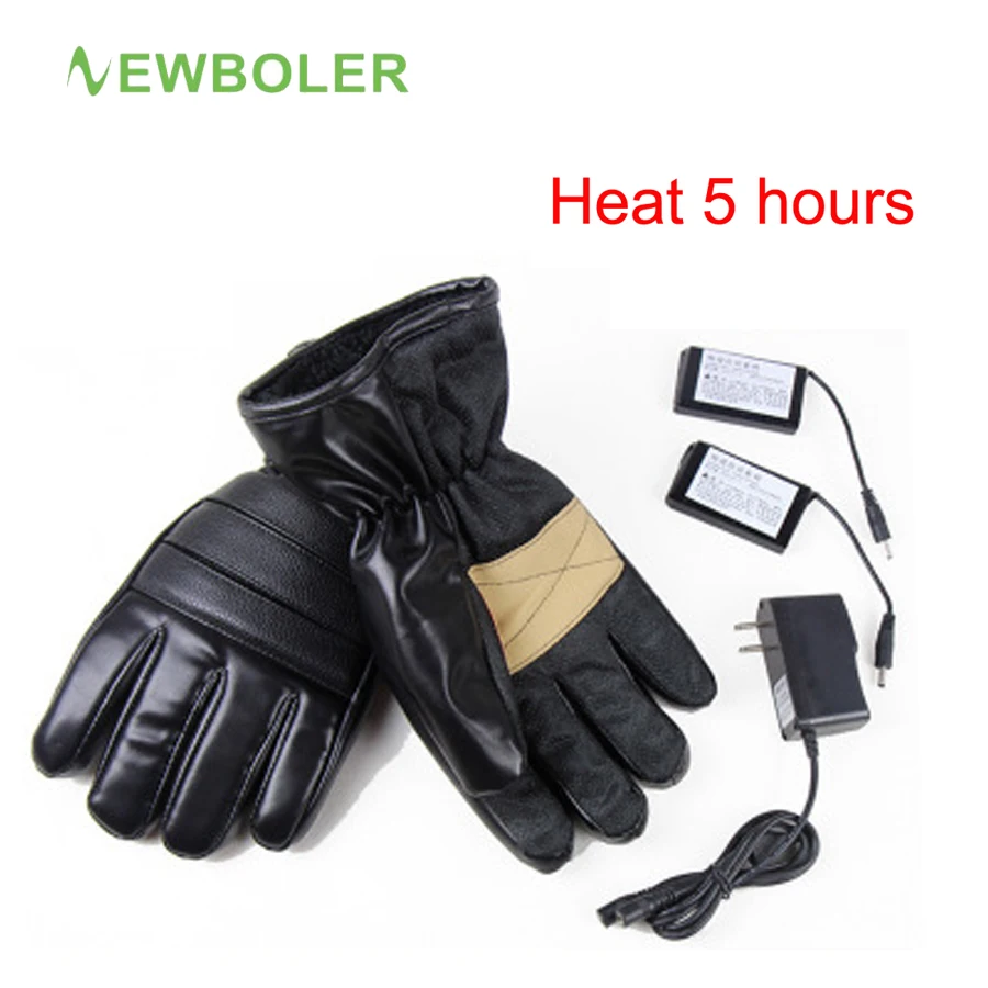 

Ice Winter Electric Heated Gloves Fishing Men Battery Powered Rechargeable Usb Leather Waterproof Warm Skiing Motorcycle Cycling