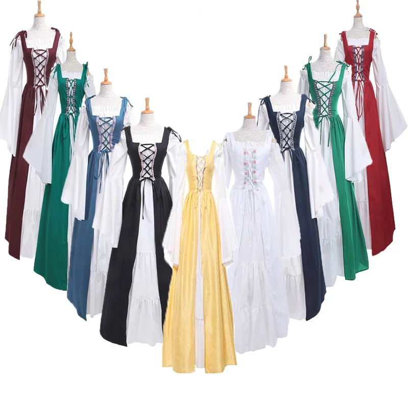

S-5XL Halloween Woman Princess Cosplay Costumes Medieval Fancy Vintage Palace Vestidos Female Renaissance Carnival Party Dress