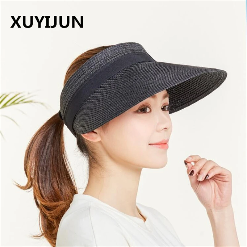 Women Spring Visors Cap Foldable Wide Large Brim Sun Hat Beach Hats for Women Straw Hat Women Spring Visors Cap Foldable Wide Large Brim Sun Hat Beach Hats for Women Straw Hat