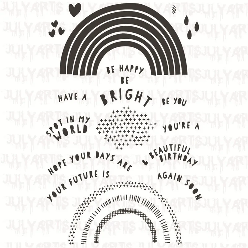 

DiyArts 16Pcs/Lot 11*16cm New Clear Stamps For Card Scrapbooking Rainbow Alphabet Embossing Craft Silicone Transparent