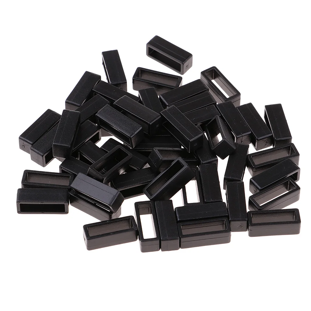 Keeper Belt Loop 50pcs Plastic Keeper Belt Loop Square Loop Buckle Dog Collar Harness Backpack 15/20/25/32mm 