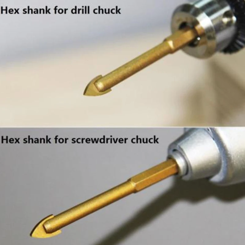 DWZ  7pcs 1/4" Hex Shank Porcelain Ceramic Tile Glass Drill Bits Set 3/4/6/8/10/12mm