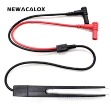 NEWACALOX Multi SMD Inductor Test Clip Probe Tweezers Resistor Digital Multimeter LCR Capacitor Meter Wire Pen Cable Needle Tip