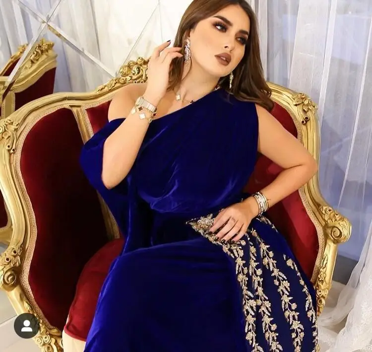 Новое поступление Королевский синий Кафтан Дубай вечерние платья Бисероплетение вечерние кружевные платья платье Арабские Вечерние платья вечерние платья