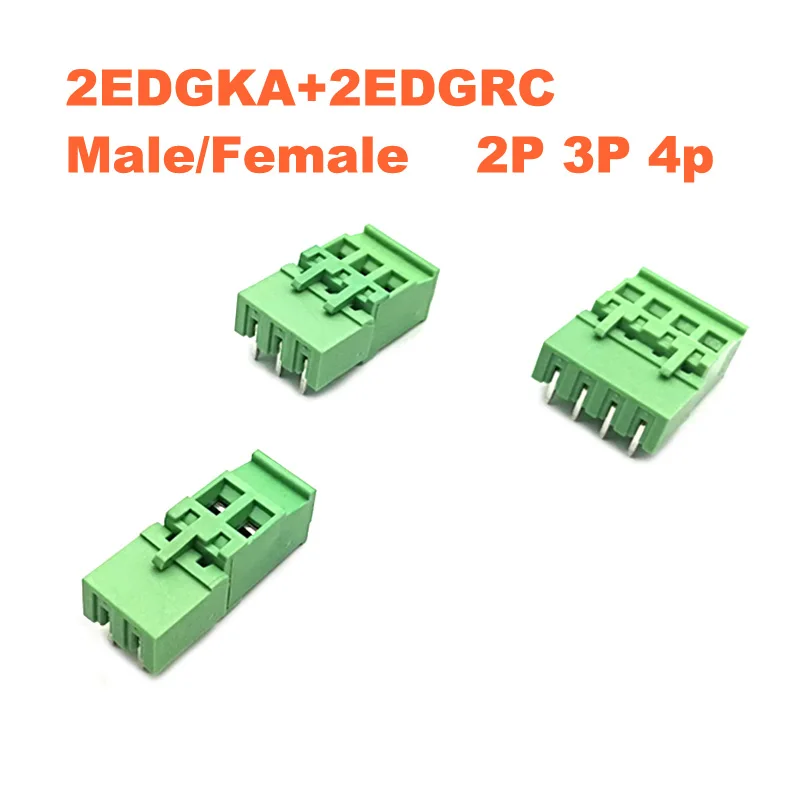 5 комплектов шаг 08 мм 2P 3P 4P винтовой разъем PCB Клеммная колодка 2EDGKA 2EDGRC близкий