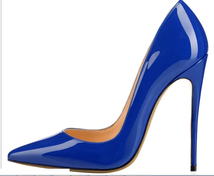 Обувь; женские свадебные туфли на высоком каблуке; цвет черный, телесный; женские туфли-лодочки с острым носком; пикантные туфли на высоком каблуке; туфли на шпильке для вечеринок - Цвет: royal blue