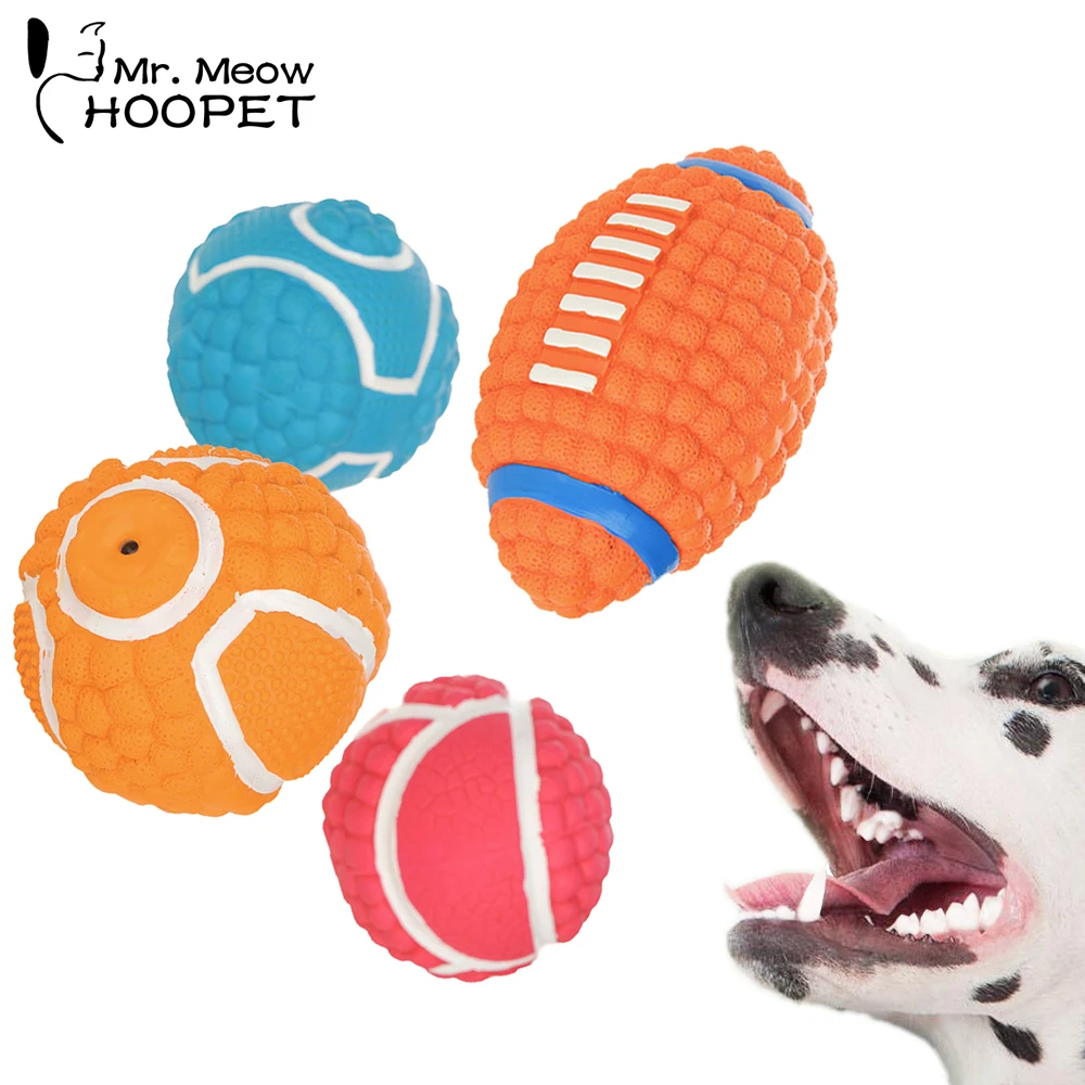 

Hoopet Funny Pets Dog Puppy Cat Ball Teeth Toy Chew Sound Dogs Play Fetching Squeak Toys Pet Supplies