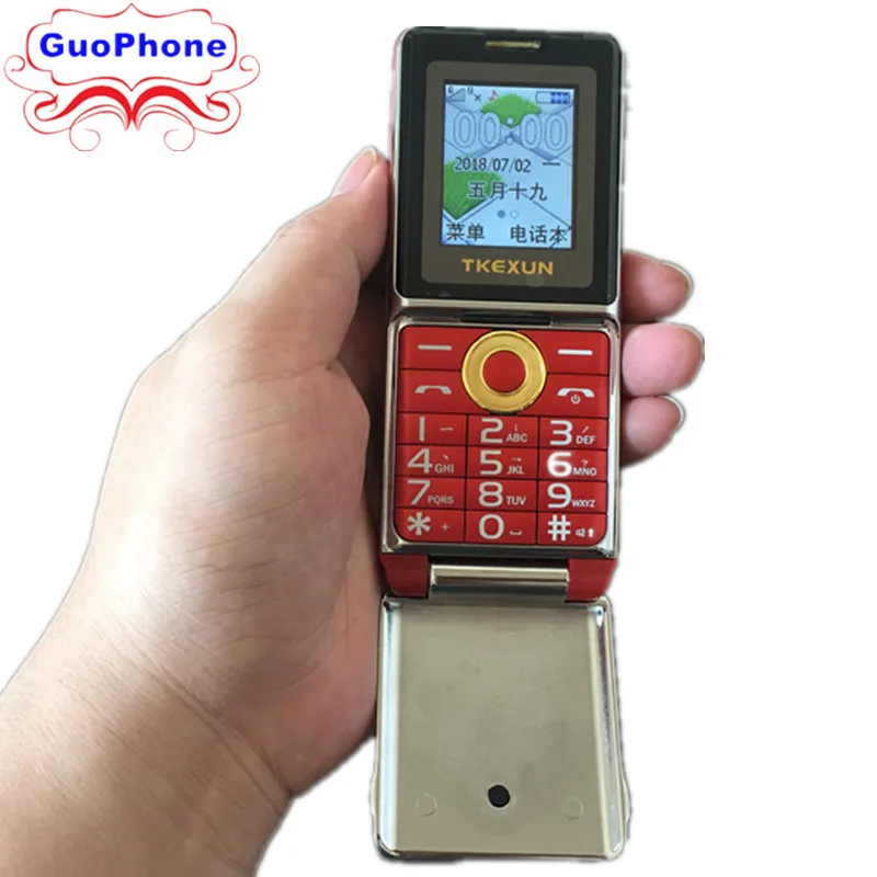 

2018 New Original TKEXUN G6000 Flip Phone Dual Sim Camera MP3 MP4 Dual Torch Luxury Elderly People Cheap 1.8 Inch Cell Phone