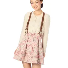 Японская Лиз Лиза Зимний цветок квадратный тисненый хлопок бабочка узел Высокая талия Половина юбка