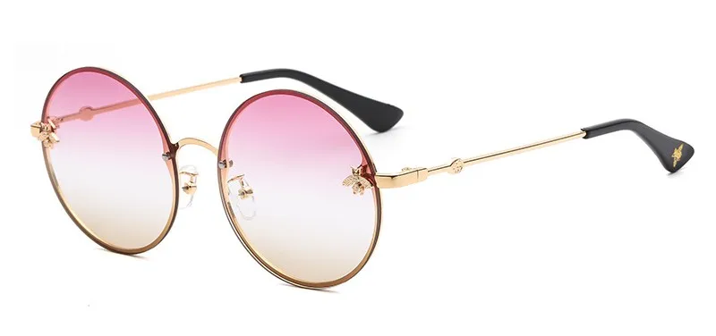 Винтаж Круглые Солнцезащитные очки Для женщин роскошный золотой пчелы оттенки UV400 CCSPACE Брендовые очки модные Для мужчин Oculos 47207
