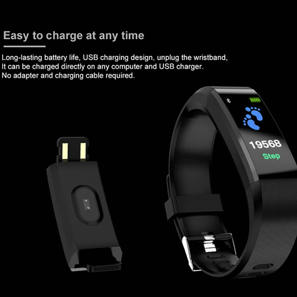Смарт браслет ID115 PLUS с цветным экраном спортивные часы шагомером фитнес трекер