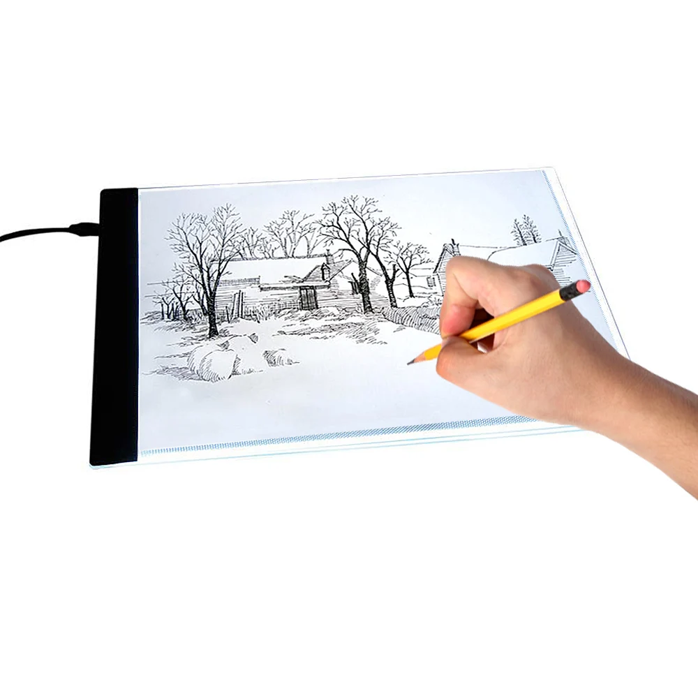 Портативный USB Powered ультра-тонкий A4 светодиодный зрение защищены художников блокнот для рисования анимации Трассировка световой короб